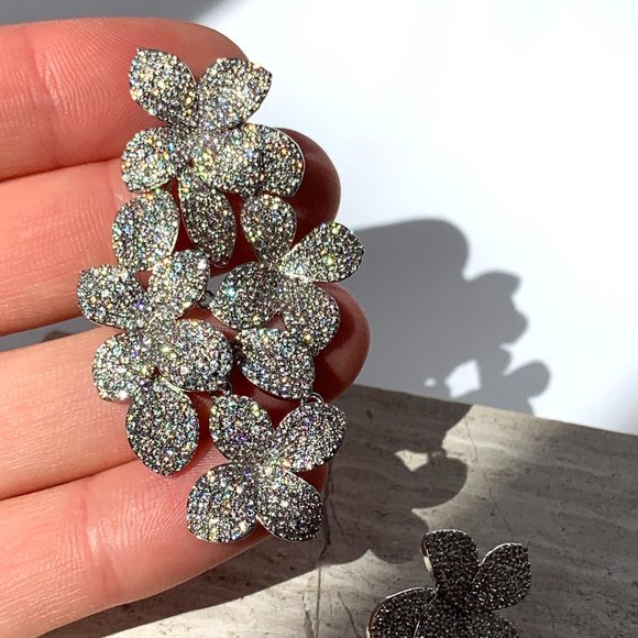 Anthropologie Silver Floral Earrings - Picture 7 of 12